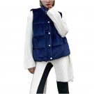 Women Winter Thick Warm Vest Female Autumn Cotton Padded Velvet Outwear Solid Mandarin Collar Sleeve
