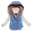 M-XXXL 2017 autumn winter plus size slim plus velvet vest thermal down cotton with a hood vest femal