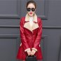 New Woman Overcoat Slim Top PU Leather With Velvet Thickening Warm Coat Winter Women Swear Long Brie
