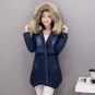 Women Winter Outerwear Plus Velvet Hooded Denim Jacket Causal Jeans Female Cotton Parkas Vintage Thi