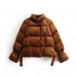 NYMPH 2017 Women New Winter Cotton Coat Parka Long Puff Sleeve Stand Collar Pockets Padded Velvet Th