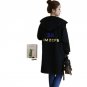 Autumn and Winter Loose Plus Size Black hoodies Long Sleeve Plus Velvet coat women Korean Version Wa