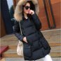 Winter Jackets Women 2016 New Real Large Raccoon Fur Collar full Sleeve Button Fashion Feathers Warm