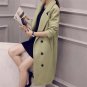 DoreenBow Autumn Winter Light Green Women Wool Blend HIGH QUALITY Pockets Double Brested Fashion Sty