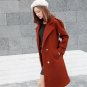 DoreenBow Autumn Winter Brown Black Women Wool Blend HIGH QUALITY Pockets Double Brested Sashes Fash