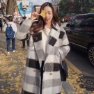 DoreenBow Autumn Winter Plaid Women Wool Blend HIGH QUALITY Pockets Double Brested Fashion Style Out