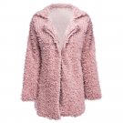 Gamiss 2017 Warm Winter Wool Overcoat Women Outerwear Pink Faux Fur Coat Turn Down Collar Long Sleev