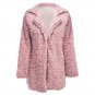 Gamiss 2017 Warm Winter Wool Overcoat Women Outerwear Pink Faux Fur Coat Turn Down Collar Long Sleev
