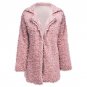 Gamiss 2017 Warm Winter Wool Overcoat Women Outerwear Pink Faux Fur Coat Turn Down Collar Long Sleev