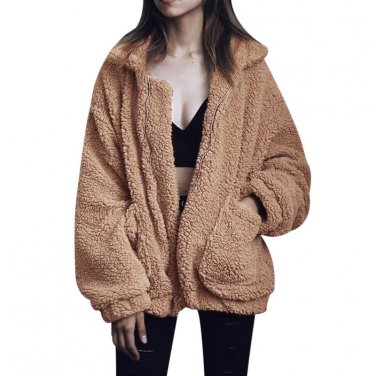 Winter Luxury Fox Fur Coat Long Sleeve Womens Fur Jacket Thick Warm Faux Fur Long Coat Wool Cashmere