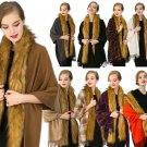Hot Vintage Trend Women Winter Coat Imitation Wool Knitted Waistcoat Imitation Fox Fur Cape Fur Shaw