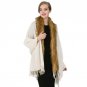 Hot Vintage Trend Women Winter Coat Imitation Wool Knitted Waistcoat Imitation Fox Fur Cape Fur Shaw