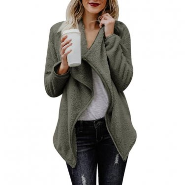 Winter Women Wool Coat Women\'s Jacket Faux Fur Coat Female Lamb Wool Coat Pink Overcoat Long Sleeve