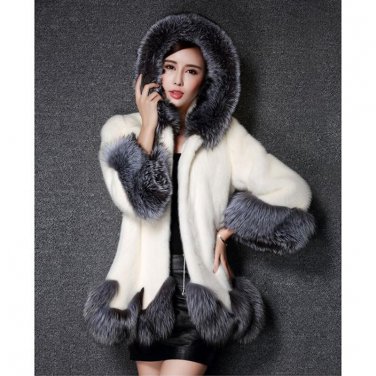 Plus Size 3XL Women Black Fluffy Faux Fur Coats Jackets White Fake Fur Coats Women Winter Warm Hairy