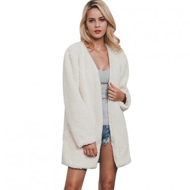 2017 Luxury Furry Rabbit Fur Coat Women Winter Jackets Long Sleeve White Fake Fur Coats Plus Size Fa