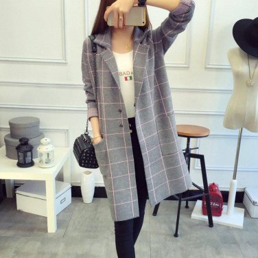 High Brand Design Women Winter Coat Warm Plaid Padded Coat Winter Fashion Long Trench Female Outerwe