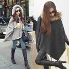 Hot Sale Fashion Cape Ponchos Women Fashion Batwing Cloak Coat Ladies Long Woollen Winter Coats Casu