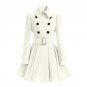 Autumn Winter Women Overcoat Double Breasted Coat Turn Down Collar Long Sleeve Jacket Outwear With B