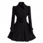 Autumn Winter Women Overcoat Double Breasted Coat Turn Down Collar Long Sleeve Jacket Outwear With B
