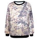 2016 Autumn and Winter Women hoodies Fashion 3d Print  Earth Map Pattern Casual Sweatshirt Long Slee
