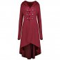 Gamiss Plus Size 5XL Autumn Winter Coat Women 2017 Casual Double Breast High Low Hem Hooded Swing Wi