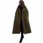 S-3XL Womens Winter Warm Open Front Long Sleeve Causal Wool Coat Jacket Military Lapel Neck Long Ove