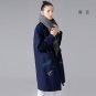 Wool Blend Coat Cape Collar Pattern Embroidered Long Sleeve Medium Long Woolen Coat Women Winter Ove