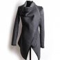 Envmenst Women Leisure Irregular Blends Coat Autumn Winter Windbreaker Long Sleeve Turtleneck Jacket