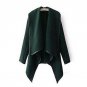 Envmenst Women Leisure Irregular Blends Coat Autumn Winter Windbreaker Long Sleeve Turtleneck Jacket