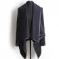 Envmenst Women Leisure Irregular Blends Coat Autumn Winter Windbreaker Long Sleeve Turtleneck Jacket