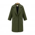 2017 Winter Long Woolen Coat Fashion Women Turn-down Collar Sigle Breasted Full Sleeve Slim Coat Poc