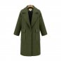2017 Winter Long Woolen Coat Fashion Women Turn-down Collar Sigle Breasted Full Sleeve Slim Coat Poc