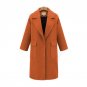 2017 Winter Long Woolen Coat Fashion Women Turn-down Collar Sigle Breasted Full Sleeve Slim Coat Poc