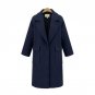 2017 Winter Long Woolen Coat Fashion Women Turn-down Collar Sigle Breasted Full Sleeve Slim Coat Poc