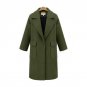 2017 Winter Long Woolen Coat Fashion Women Turn-down Collar Sigle Breasted Full Sleeve Slim Coat Poc