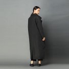 new autumn winter lapel solid color gray split joint  big size cotton-padded coat women jacket fashi