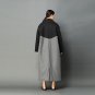 new autumn winter lapel solid color gray split joint  big size cotton-padded coat women jacket fashi