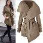 Winter Wool Blends Coat Women Woolen Ruffle Outerwear Female Jacket Trench Oversize Warm Outwear Coa
