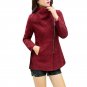 Woman Winter Woolen Blended Long Coat Korean Style Turn Down Collar Female Slim Overcoat Winter Coat