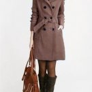 New Fashion Hot Sell Winter Warm Solid Color Double-Breasted Slim Trench Wool Blends Coat Jacket Man
