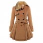 Winter Coat Jacket Women Warm Thick Coats 2017 Lapel Double-Breasted Lace Up Waist Overcoat Faux Fur