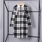 new autumn winter lapel long sleeve red plaid loose big size solid color jacket women coat fashion t