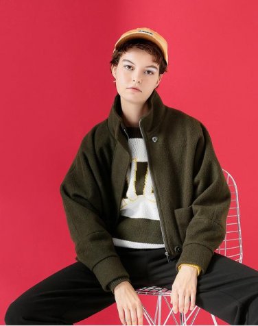 New Winter Loose Solid Color Short Straight  Female wollen Coats