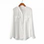 Women Female Blouse Shirt Solid Office Lady Button Stand Cardigan Autumn Winter Cool Long Sleeve Blo