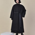 Winter New Fashion Streamers Bandage Woolen Loose Coat Tide Big Size Long Type Jacket Women YA75801