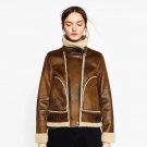 2018 New Fashion Women Winter Warm Suede Fabric Lamb Wool Liner Zipper Matte Jackets Ladies Leather 