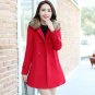 New Winter Fake Fur Collar Coat For Women 2017 Autumn Fashion Double Breasted Wool Coats Casual Oute