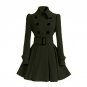 New Turn-down Collar Long Wool Blend Coat Women Double Breasted Autumn Winter Overcoat With Sashes O