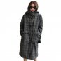 Women Plaid Woolen Coat Autumn Winter 2017 Wool Blend Coat Fashion Long Female Outerwear Jacket Long