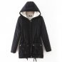 2017 Winter Warm Medium Long Faux Lambs Wool Lining Fur Hooded Jacket Casual Slim Parka Coat Fashion
